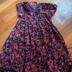Strapless floral dress